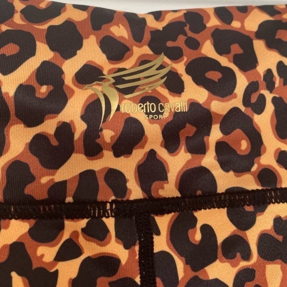 Roberto Cavalli Sport Leopard Mesh Panel Leggings XS Cheetah Print - Picture 4 of 11